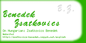 benedek zsatkovics business card